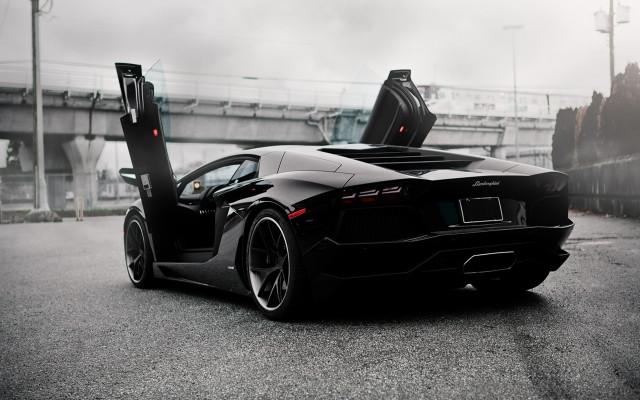 Black sports car open 3d free wallpaper - medium preview image
