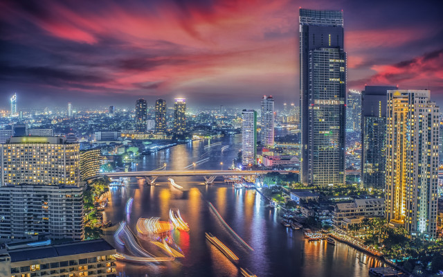 Tokyo skyline bridge river night #5 free wallpaper - medium preview image