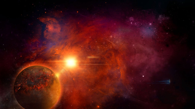 Space star distant foreground aurora free wallpaper - medium preview image