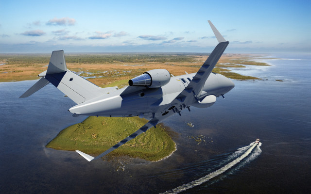 Large airplane island ocean boat free wallpaper - medium preview image