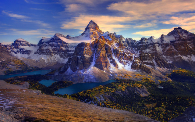 Mountain lake cityscape clouds sunset #2 free wallpaper - medium preview image