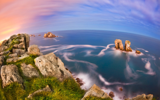Rocky cliff water cloudy sky #4 free wallpaper - medium preview image