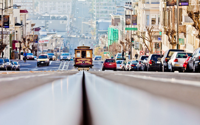 Trolley cityscape tokyo street traffic free wallpaper - medium preview image