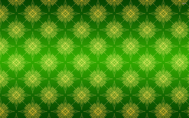 Green background flower pattern gold free wallpaper - medium preview image