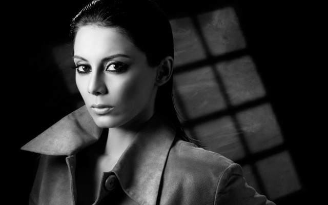 Woman tie shirt darkroom window free wallpaper - medium preview image