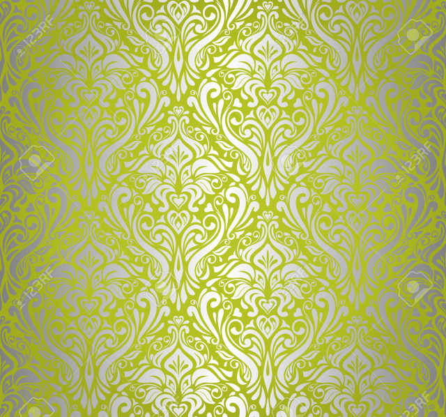 Green white floral swirls leaves free wallpaper - medium preview image