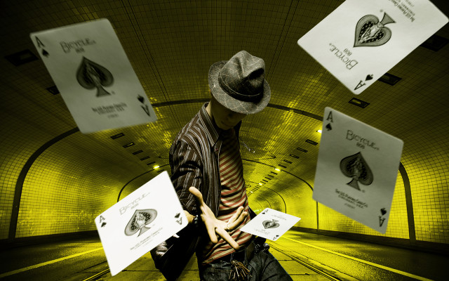 Man hat striped shirt cards free wallpaper - medium preview image