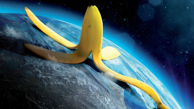 Banana earth stars astronaut aurora free wallpaper - medium preview image
