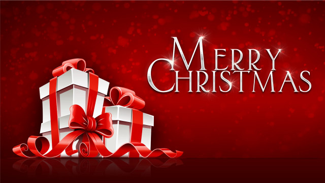 Christmas card presents merry naive free wallpaper - medium preview image
