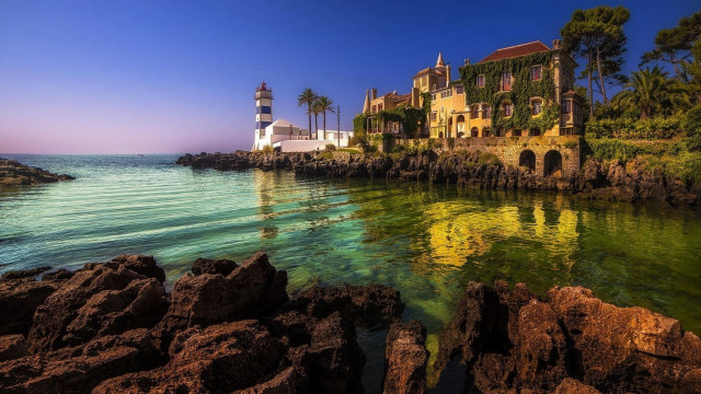 Lighthouse tropical island beach urban free wallpaper - medium preview image