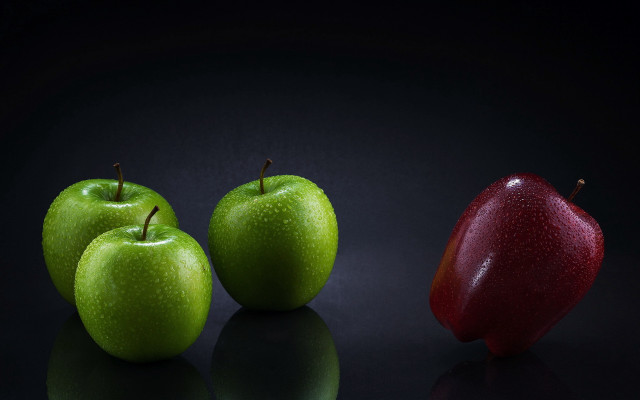 Apples red apple black surface free wallpaper - medium preview image