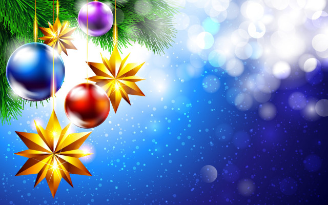 Christmas tree ornaments snowflakes aurora free wallpaper - medium preview image