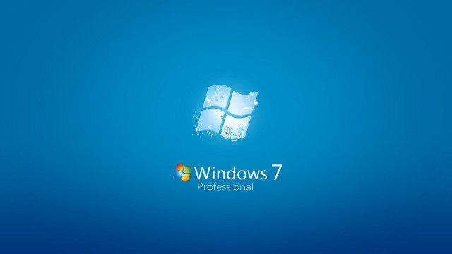 Blue background windows7 logo white free wallpaper - medium preview image