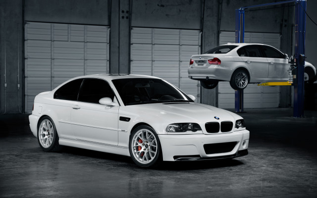 White car garage lift precisionism free wallpaper - medium preview image