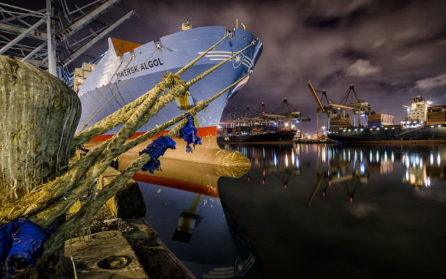 Large boat docked cloudy sky free wallpaper - medium preview image