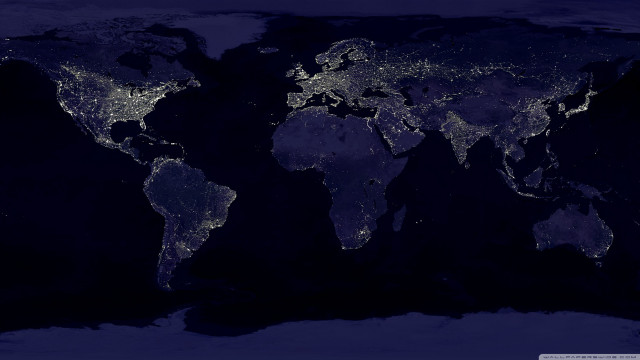 World map night lights countries free wallpaper - medium preview image