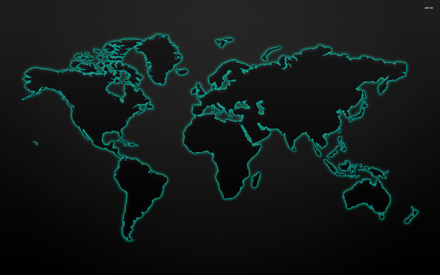 Black green world map hologram free wallpaper - medium preview image