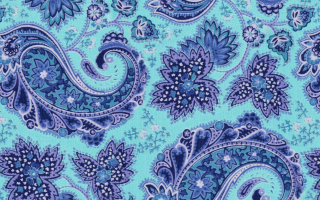 Blue paisley fabric white flower free wallpaper - medium preview image