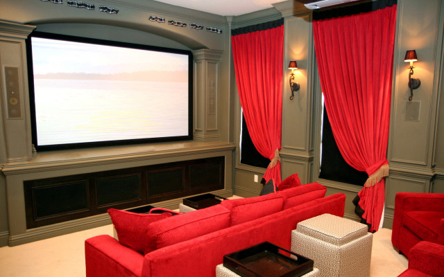 Living room large screen red free wallpaper - medium preview image