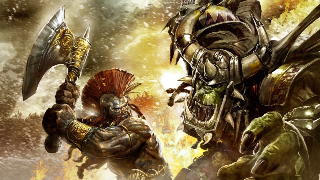 Demonic battlefire armor axe shield free wallpaper - medium preview image