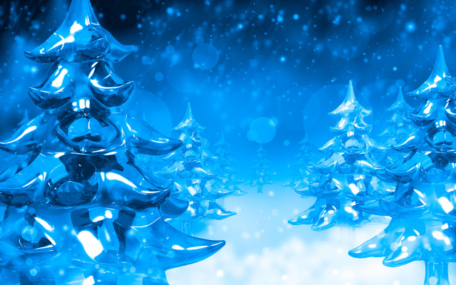 Blue christmas tree shiny decorations free wallpaper - medium preview image