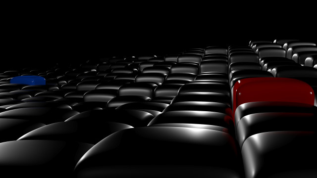 Black red seats dark room free wallpaper - medium preview image