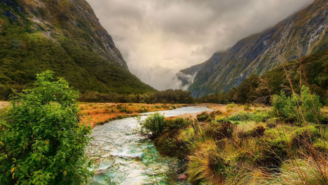 Lush green valley river mountains #4 free wallpaper - medium preview image