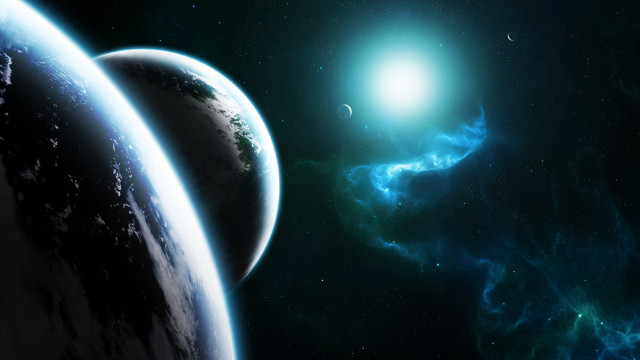 Distant planet space bright light free wallpaper - medium preview image