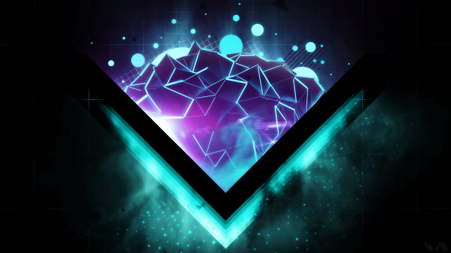 Triangle blue purple bubbles aurora free wallpaper - medium preview image