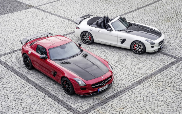 Mercedes sls cobblestone topdown contrast free wallpaper - medium preview image