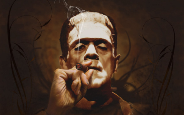 Man smoking cigarette smokestack gothic free wallpaper - medium preview image