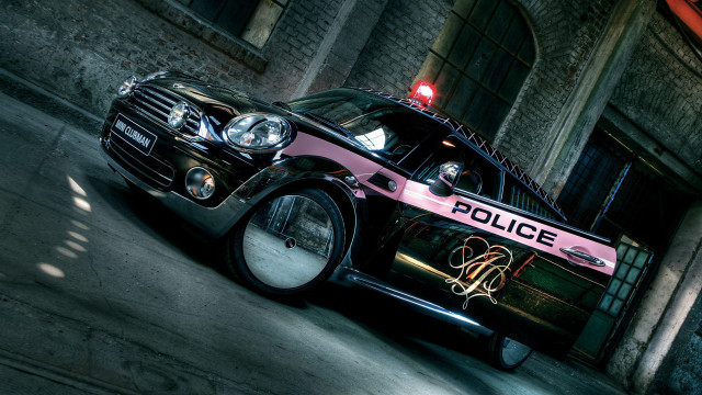 Police car building red light free wallpaper - medium preview image