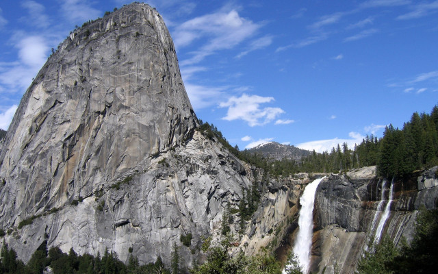 Waterfall mountain range blue sky free wallpaper - medium preview image