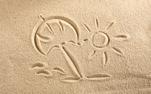 Sun beach wave drawing summer free wallpaper - medium preview image