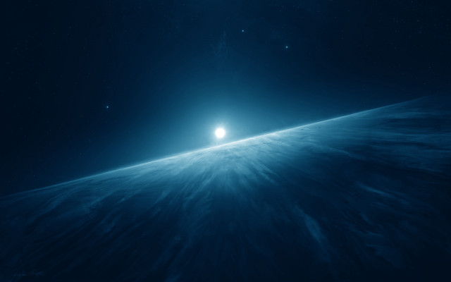 Bright blue space light matte free wallpaper - medium preview image