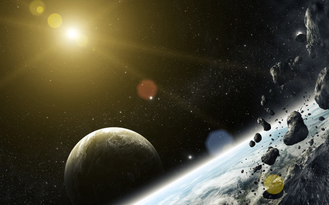 Space planet star sun matte free wallpaper - medium preview image