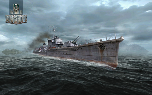 Battleship floating water cloudy sky #3 free wallpaper - medium preview image