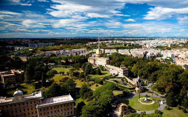 Correggio cityscape trees buildings blue free wallpaper - medium preview image
