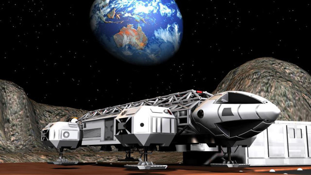 Space station planet satellite astronaut free wallpaper - medium preview image