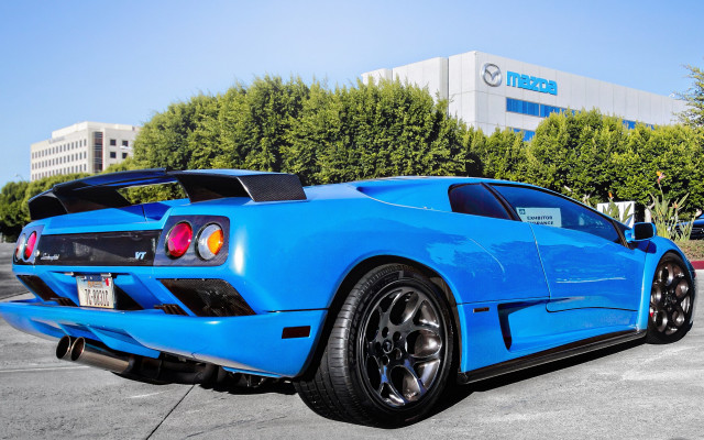 Blue sports car parking lot #9 free wallpaper - medium preview image