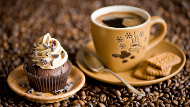 Coffee cookies table spoon beans free wallpaper - medium preview image