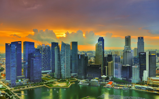 City skyline river sunset tokyo #2 free wallpaper - medium preview image