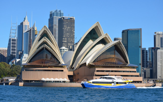 Sydney boat water cityscape architecture free wallpaper - medium preview image