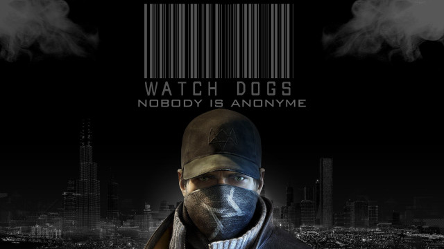 Man mask barcode jacket cityscape free wallpaper - medium preview image