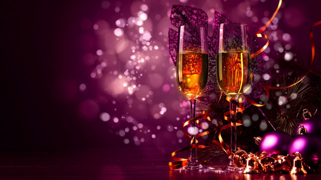 Champagne glasses decorations purple background free wallpaper - medium preview image