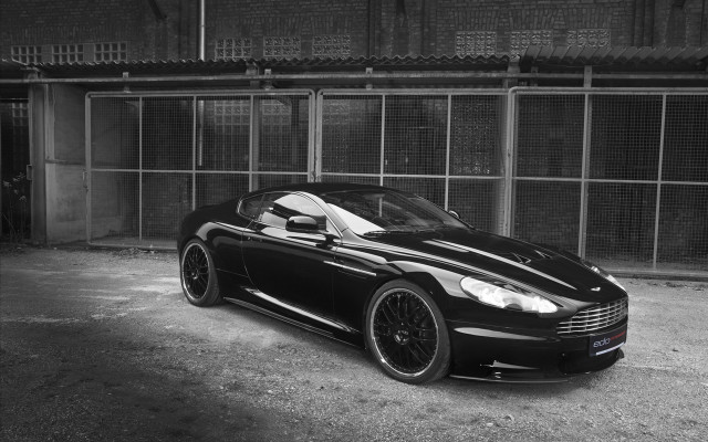 Black sports car building fence #2 free wallpaper - medium preview image