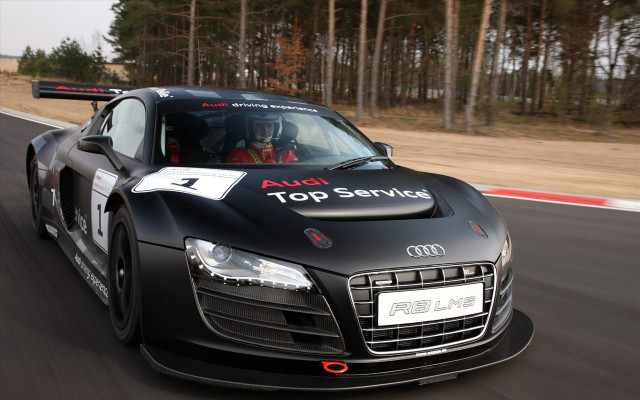 Black car road forest digital free wallpaper - medium preview image