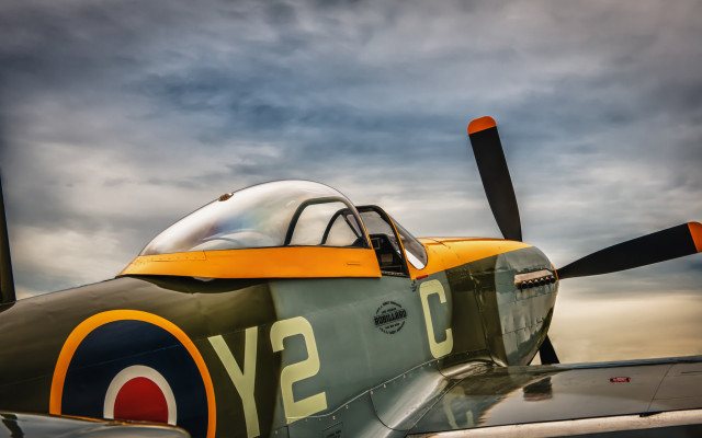 Small airplane cloudy sky pilot free wallpaper - medium preview image