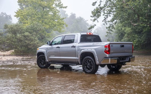 Silver truck river forest cloudy free wallpaper - medium preview image