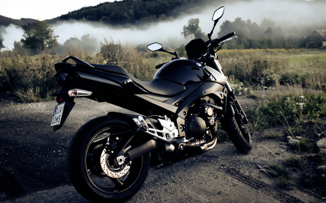 Motorcycle dirtroad forest night starry free wallpaper - medium preview image